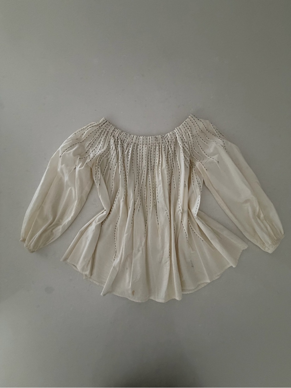 Merlett Cream Peasant Top